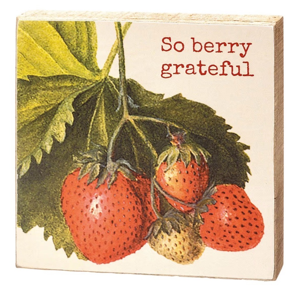Primitives by Kathy “So Berry Grateful” Block Sign